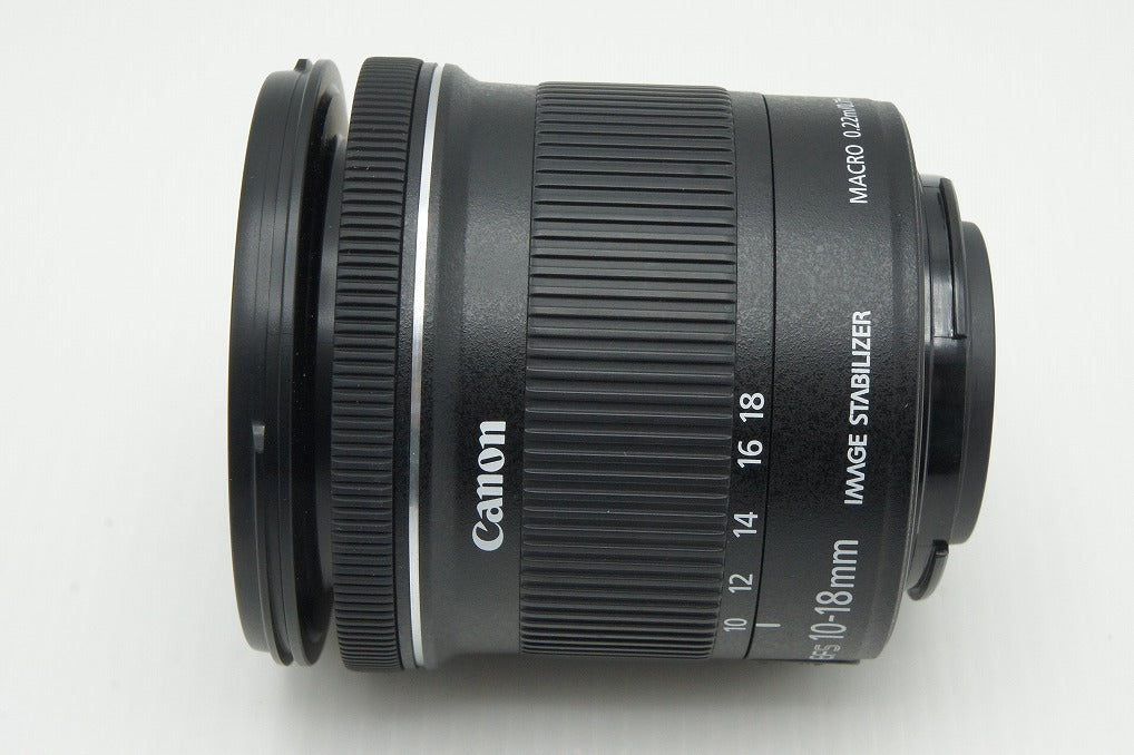 良品 Canon キヤノン EF-S 10-18mm F4.5-5.6 IS STM ズームレンズ APS-C フード付 260116k