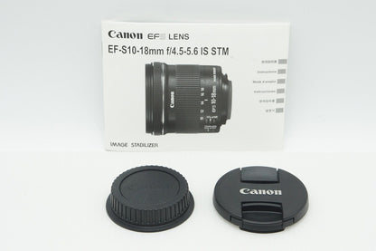 良品 Canon キヤノン EF-S 10-18mm F4.5-5.6 IS STM ズームレンズ APS-C フード付 260116k
