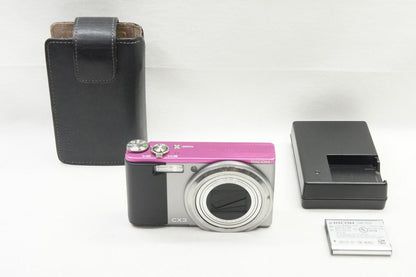訳あり品 RICOH リコー CX3 コンパクトデジタルカメラ ツートン ライトグレー×ピンク 250717r