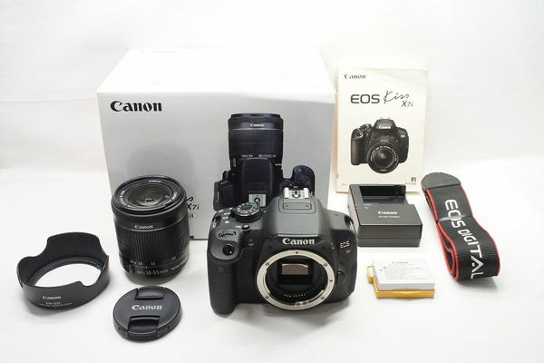 美品 Canon キヤノン EOS Kiss X7i ボディ + EF-S 18-55mm F3.5-5.6 IS STM 元箱付 240114q