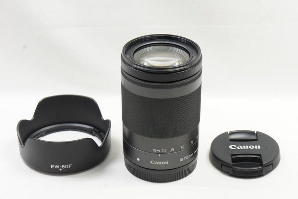 美品 Canon EF-M 18-150mm F3.5-6.3 IS STM グラファイト APS-C EF-Mマウント フード付 250203p