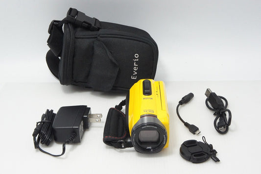 Excellent Condition JVC Kenwood Everio R GZ-R400 Digital Video Camera Yellow with Case 260806a