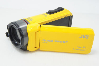 美品 JVC ケンウッド Everio R GZ-R400 デジタルビデオカメラ イエロー ケース付 260806a
