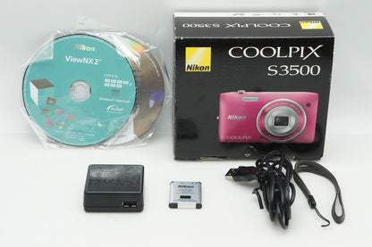 美品 Nikon ニコン COOLPIX S3500 コンパクトデジタルカメラ クリスタルシルバー 元箱付 260121b