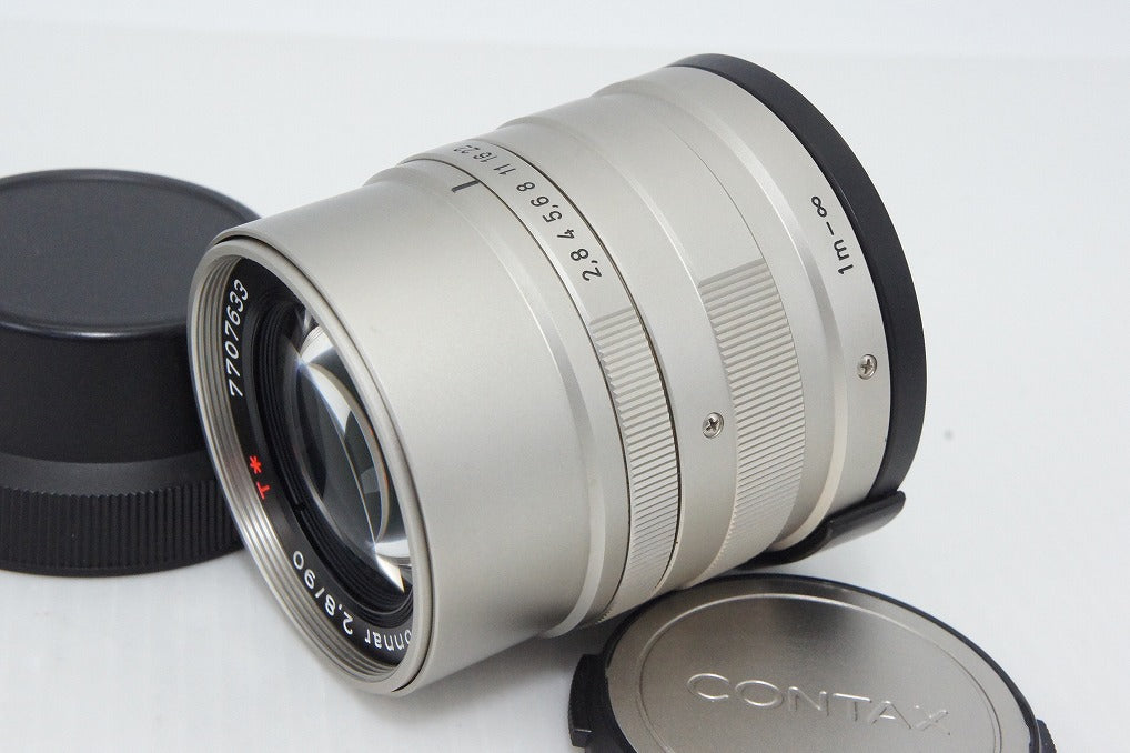 美品 CONTAX コンタックス Carl Zeiss Sonnar T* 90mm F2.8 G用 単焦点レンズ 純正フィルター メタルフード付 260423x