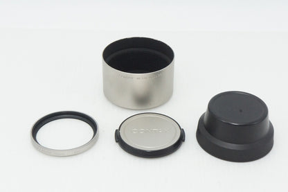美品 CONTAX コンタックス Carl Zeiss Sonnar T* 90mm F2.8 G用 単焦点レンズ 純正フィルター メタルフード付 260423x