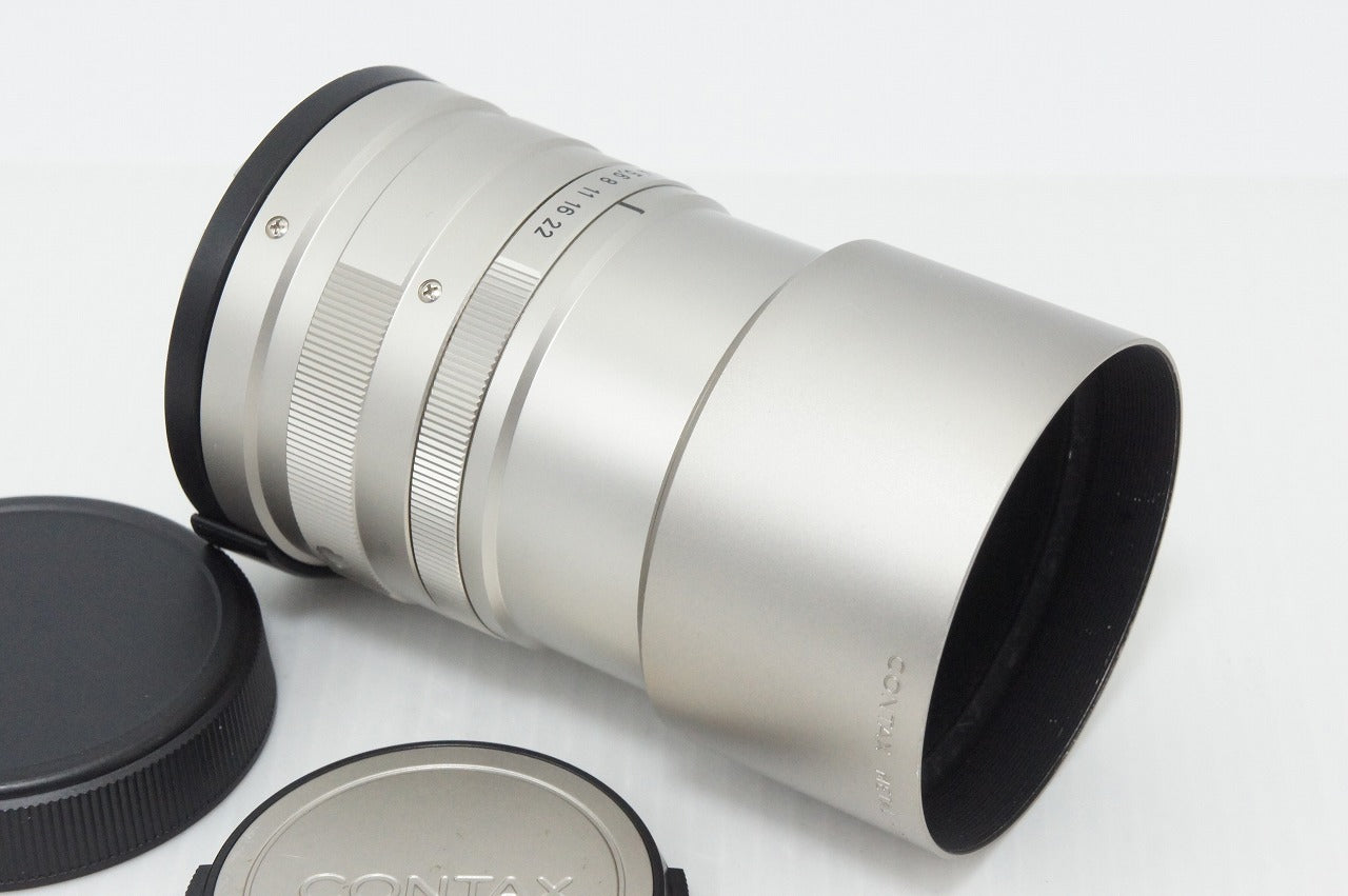 美品 CONTAX コンタックス Carl Zeiss Sonnar T* 90mm F2.8 G用 単焦点レンズ 純正メタルフード ポーチ付 260423r