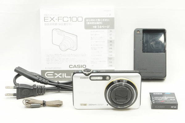 良品 CASIO カシオ EXILIM EX-FC100 コンパクトデジタルカメラ ホワイト 240515e
