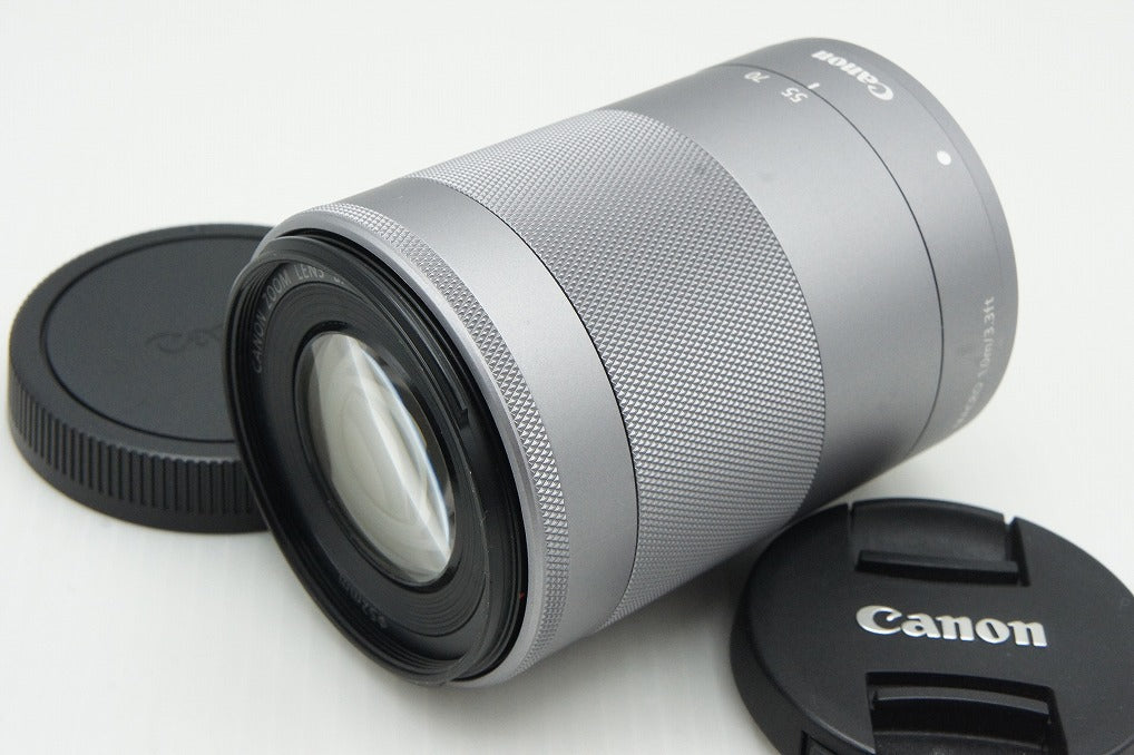 美品 Canon キヤノン EF-M 55-200mm F4.5-6.3 IS STM EF-Mマウント ズームレンズ シルバー 260121t