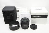 美品 SIGMA シグマ Art 30mm F1.4 DC HSM Canon キヤノン EFマウント APS-C 単焦点レンズ 元箱付 250206p