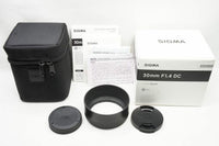 美品 SIGMA シグマ Art 30mm F1.4 DC HSM Canon キヤノン EFマウント APS-C 単焦点レンズ 元箱付 250206p