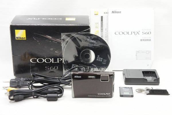 良品 Nikon ニコン COOLPIX S60 コンパクトデジタルカメラ ブラウン 元箱付 240517x