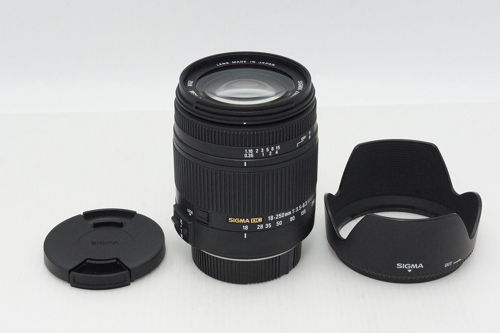 良品 SIGMA シグマ 18-250mm F3.5-6.3 DC MACRO HSM PENTAX ペンタックス Kマウント ズームレンズ フード付 260428aq