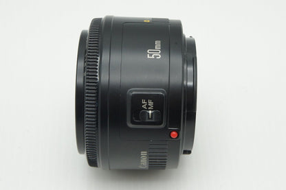 良品 Canon キヤノン EF 50mm F1.8 II フルサイズ 単焦点レンズ フード アダプター付 260121ai