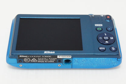 良品 Nikon ニコン COOLPIX S3600 コンパクトデジタルカメラ コバルトブルー 260428m
