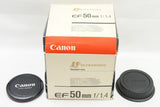 美品 Canon キヤノン EF 50mm F1.4 USM フルサイズ 単焦点レンズ 元箱付 241128e