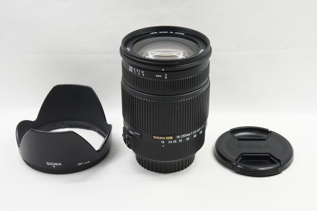 訳あり品 SIGMA 18-250mm F3.5-6.3 DC OS HSM Canon EFマウント APS-C ズームレンズ フード付 250510b