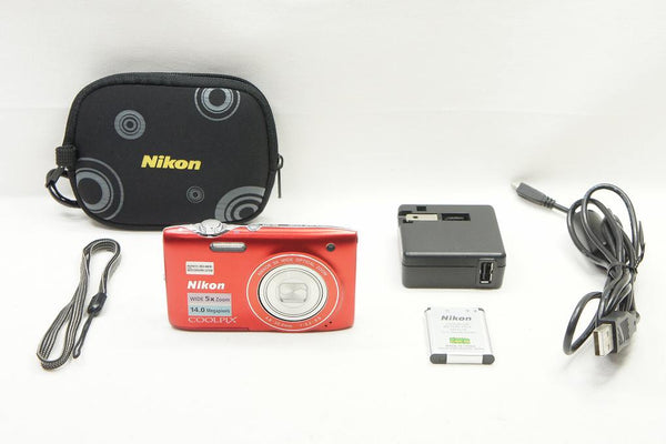 美品 Nikon ニコン COOLPIX S3100 コンパクトデジタルカメラ レッド 250603n