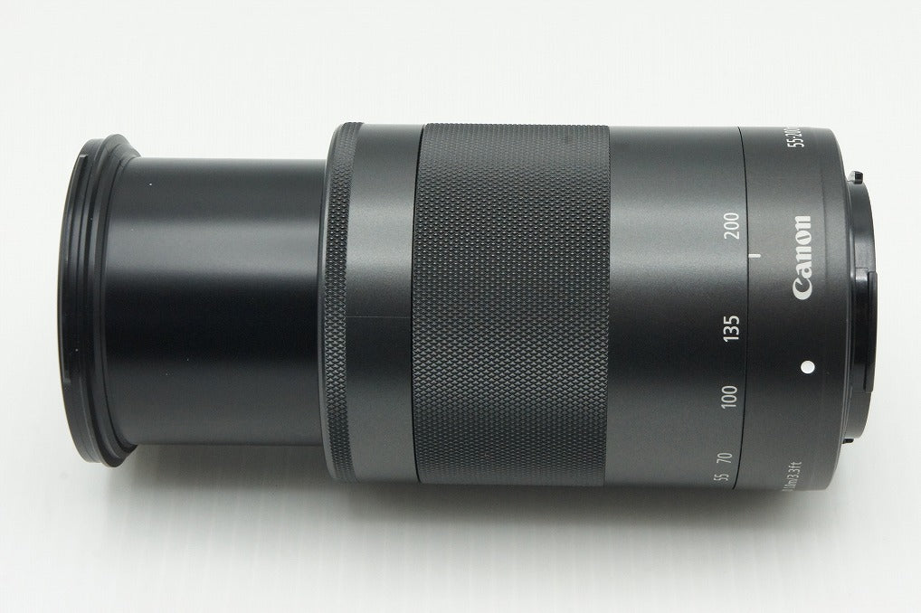 良品 Canon キヤノン EF-M 55-200mm F4.5-6.3 IS STM EF-Mマウント ズームレンズ ブラック フード付 260122k