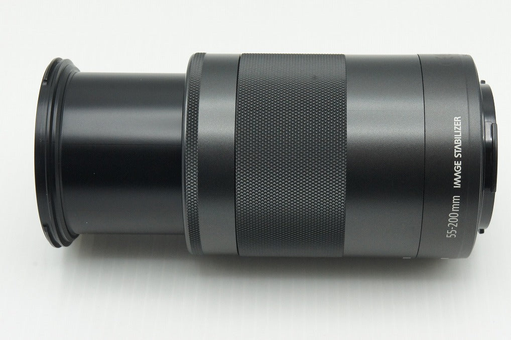 良品 Canon キヤノン EF-M 55-200mm F4.5-6.3 IS STM EF-Mマウント ズームレンズ ブラック フード付 260122k