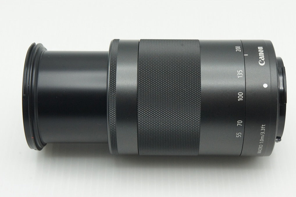 良品 Canon キヤノン EF-M 55-200mm F4.5-6.3 IS STM EF-Mマウント ズームレンズ ブラック フード付 260122k