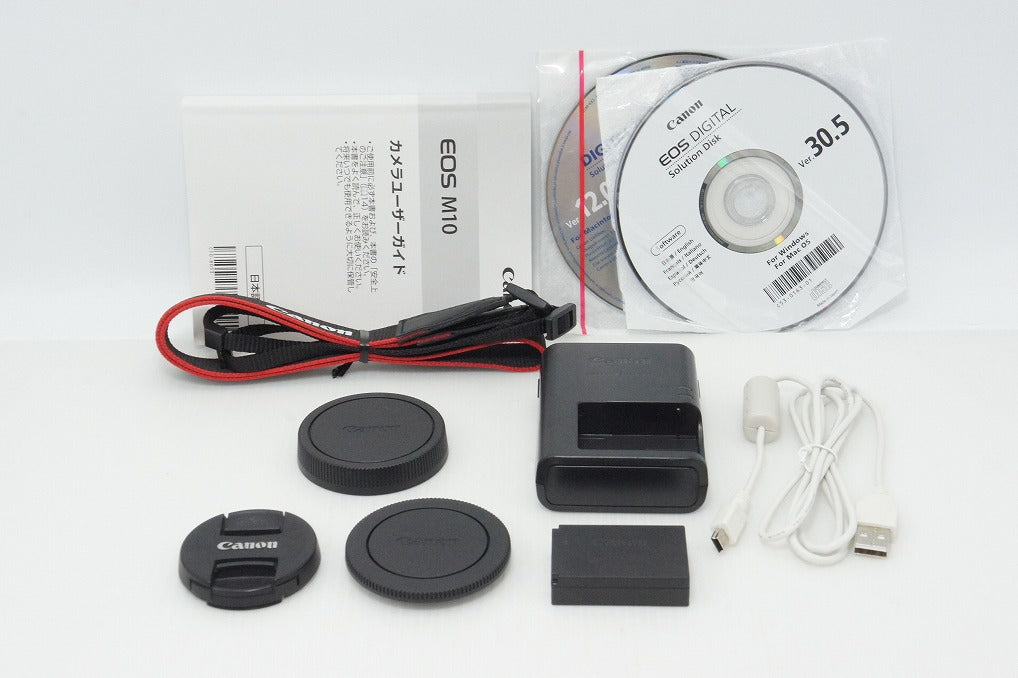 美品 Canon キヤノン EOS M10 レンズキット (EF-M 15-45mm F3.5-6.3 IS STM) ミラーレス一眼カメラ ホワイト 260502l