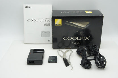 良品 Nikon ニコン COOLPIX S60 コンパクトデジタルカメラ リッチゴールド 元箱付 260123u
