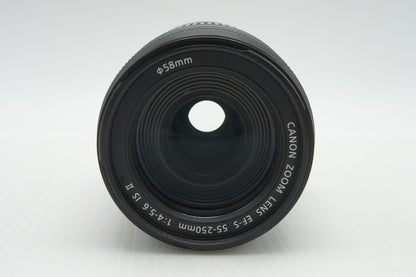 良品 Canon キヤノン EF-S 55-250mm F4-5.6 IS II APS-C ズームレンズ 260122l