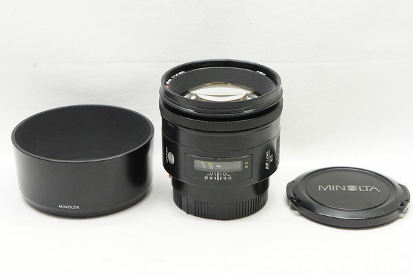 良品 MINOLTA ミノルタ AF 85mm F1.4 SONY ソニー αマウント 単焦点レンズ フード付 250212t