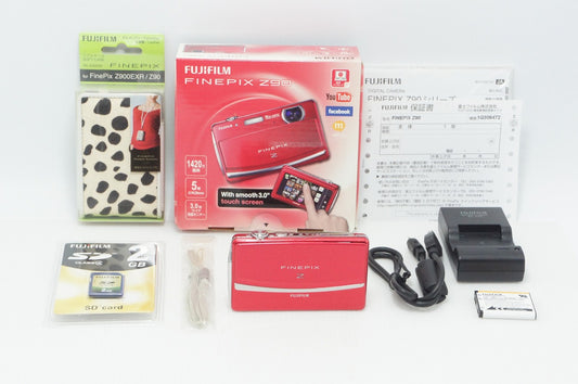 Near-Mint FUJIFILM FinePix Z90 Red with genuine 2GB SD card, soft case, and original box 260811k