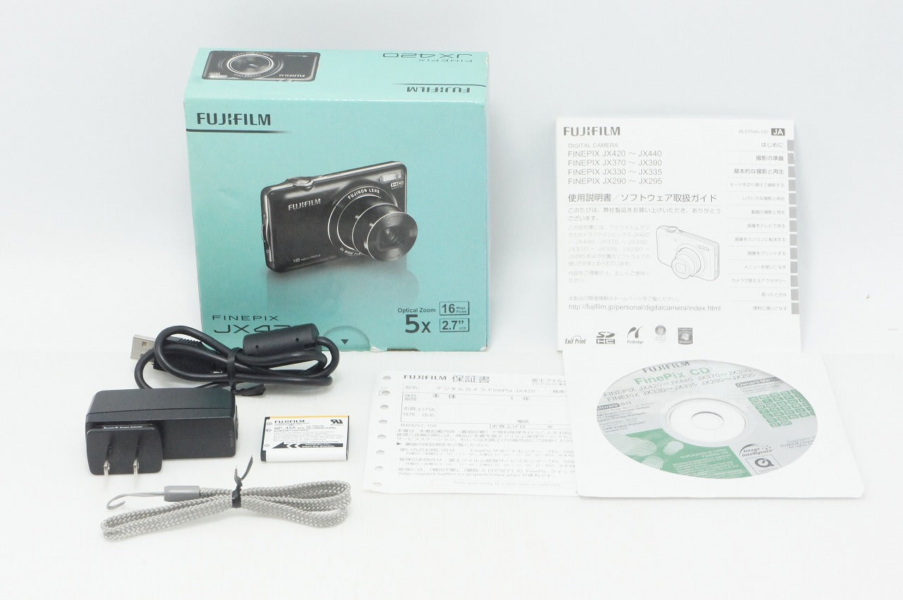 美品 FUJIFILM フジフイルム FinePix JX420 コンパクトデジタルカメラ ブラック 元箱付 260810k