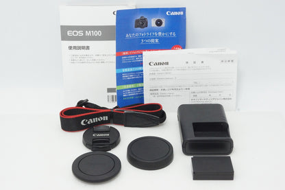 Canon EOS M100 Body + EF-M 15-45mm IS STM Lens Kit Mirrorless Camera Black 260502w