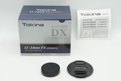 美品 Tokina トキナー AT-X PRO DX 12-24mm F4 ASPHERICAL IF Nikon ニコン Fマウント ズームレンズ 元箱付 260126z