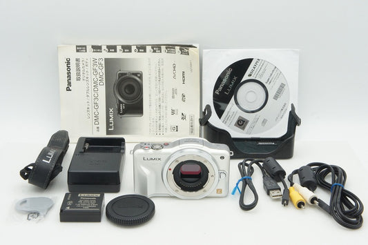 Excellent Condition Panasonic LUMIX DMC-GF3 Body Mirrorless Single-Lens Camera Shell White 260818sf