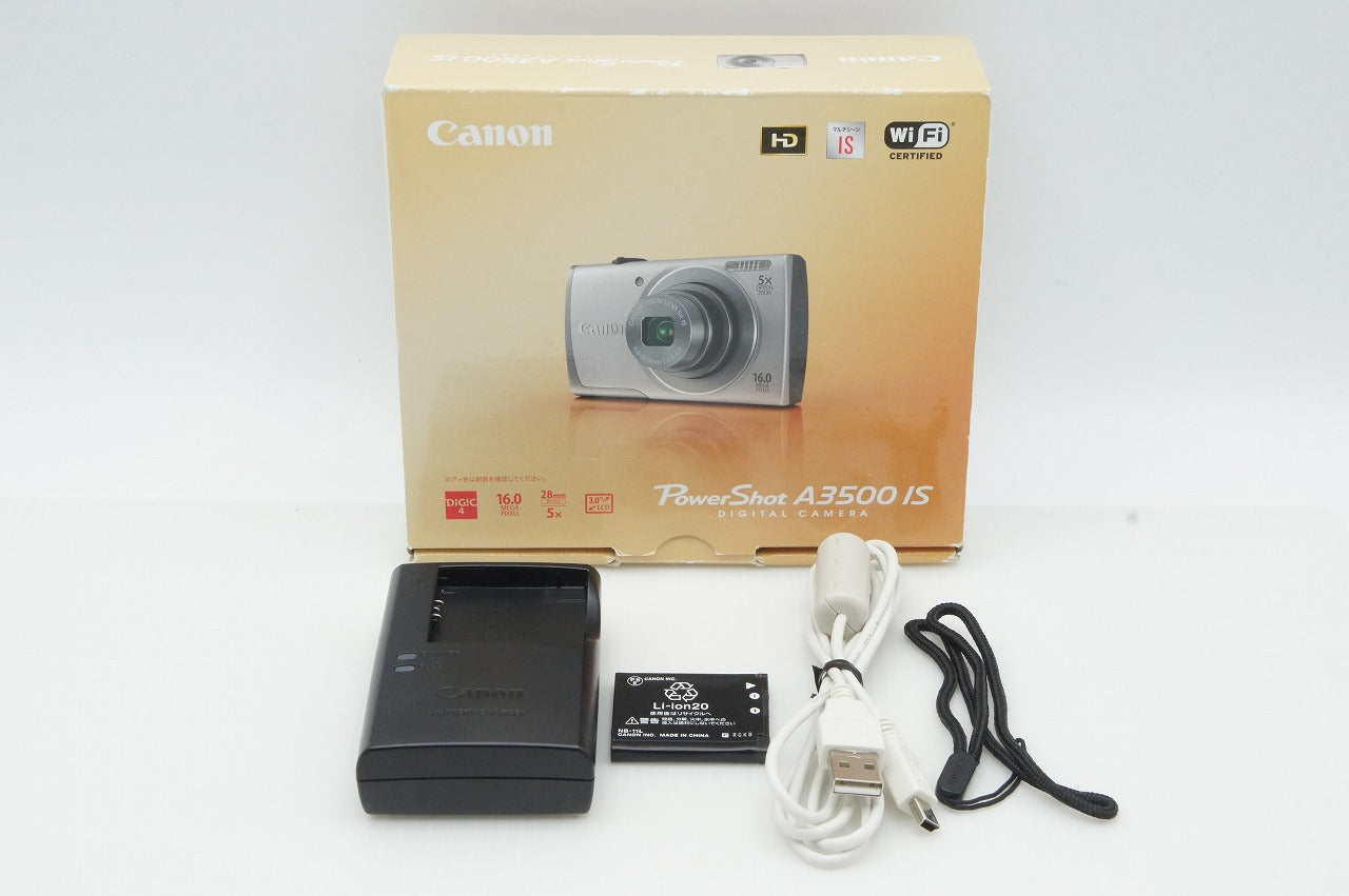 Canon キヤノン PowerShot A3500 IS コンパクトデジタルカメラ シルバー 元箱付 260311i