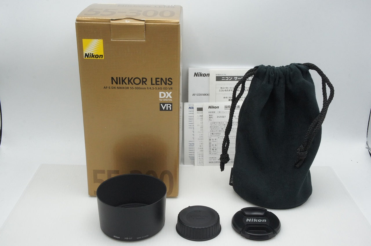 美品 Nikon ニコン AF-S DX NIKKOR 55-300mm F4.5-5.6G ED VR APS-C ズームレンズ 元箱付 260310ae