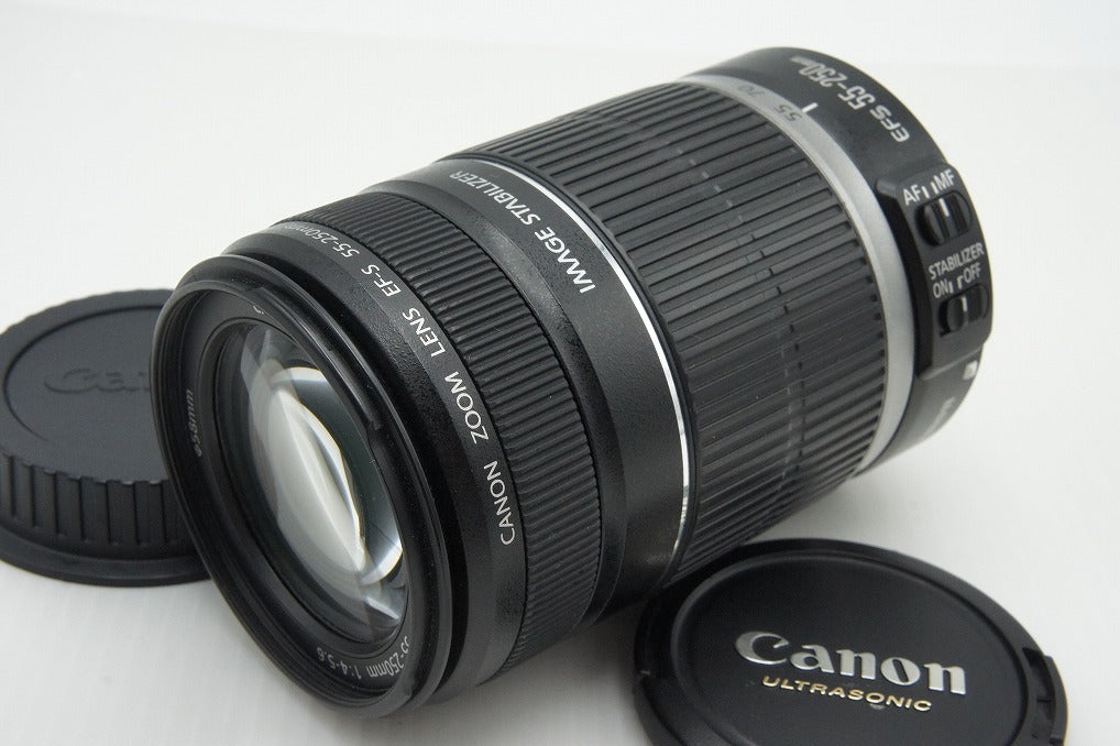 良品 Canon キヤノン EF-S 55-250mm F4-5.6 IS APS-C ズームレンズ 260126e