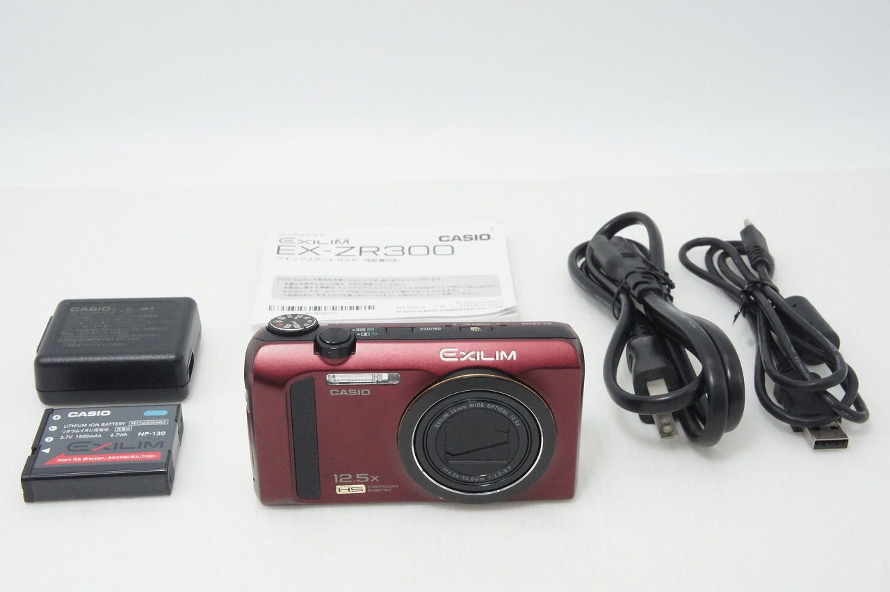 良品 CASIO カシオ HIGH SPEED EXILIM EX-ZR300 コンパクトデジタルカメラ レッド 260508o