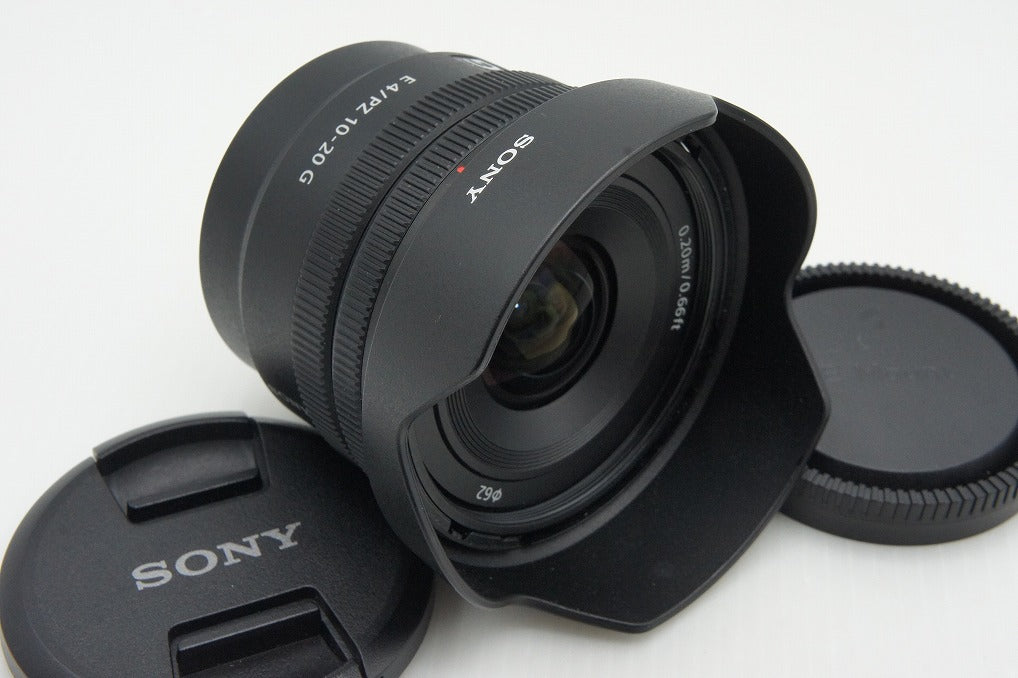 美品 SONY ソニー E PZ 10-20mm F4G SELP1020G ズームレンズ フード 元箱付 260126ae