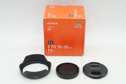 美品 SONY ソニー E PZ 10-20mm F4G SELP1020G ズームレンズ フード 元箱付 260126ae
