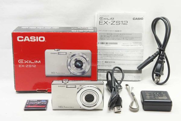 訳あり品 CASIO カシオ EXILIM EX-ZS12 コンパクトデジタルカメラ シルバー 元箱付 250517r