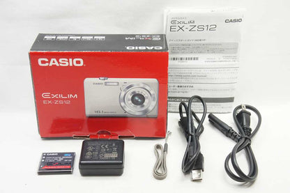 訳あり品 CASIO カシオ EXILIM EX-ZS12 コンパクトデジタルカメラ シルバー 元箱付 250517r