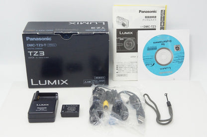 良品 Panasonic パナソニック LUMIX DMC-TZ3 コンパクトデジタルカメラ ブラウン 元箱付 260508w