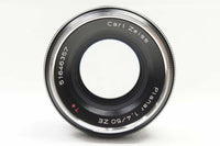 良品 Carl Zeiss Planar T* 50mm F1.4 ZE Canon EFマウント フルサイズ MF 単焦点レンズ 240821c