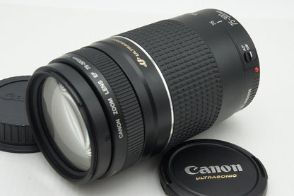 良品 Canon キヤノン EF 75-300mm F4-5.6 III USM フルサイズ ズームレンズ 元箱付 260126w