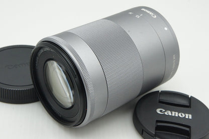 美品 Canon キヤノン EF-M 55-200mm F4.5-6.3 IS STM EF-Mマウント ズームレンズ シルバー 260123as