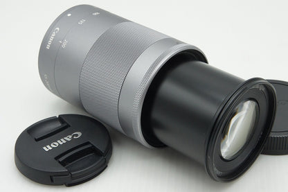 美品 Canon キヤノン EF-M 55-200mm F4.5-6.3 IS STM EF-Mマウント ズームレンズ シルバー 260123as