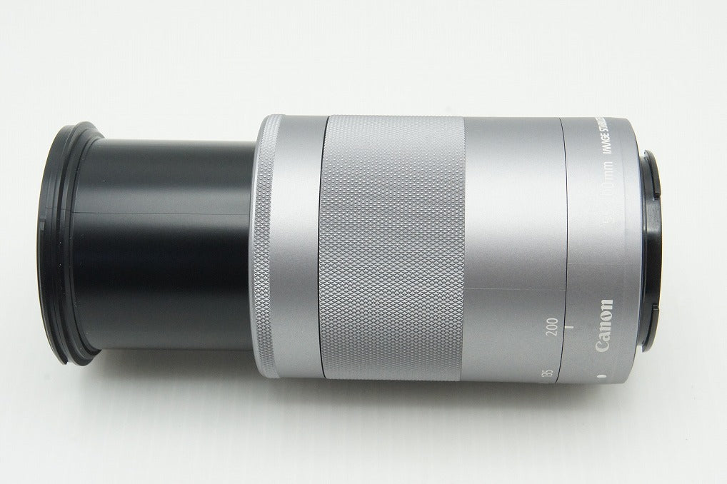 美品 Canon キヤノン EF-M 55-200mm F4.5-6.3 IS STM EF-Mマウント ズームレンズ シルバー 260123as