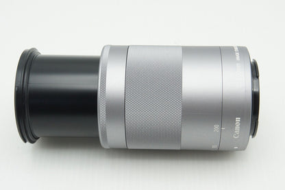 美品 Canon キヤノン EF-M 55-200mm F4.5-6.3 IS STM EF-Mマウント ズームレンズ シルバー 260123as
