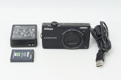 Excellent Nikon COOLPIX S6000 Compact Digital Camera Noble Black 260512s